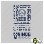 Lade das Bild in den Galerie-Viewer, Unimog Aufkleber Set 18tlg Marinblue LKW 1:8 1:14 Universal Tamiya Truck Sticker Modellbau Beschriftung
