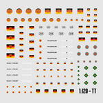 Lade das Bild in den Galerie-Viewer, Waterslide Decal 1:120 TT - DDR Flaggen &amp; Zeichen - LKW NVA Volkspolizei VP Modellbau Beschriftung
