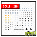 Lade das Bild in den Galerie-Viewer, Waterslide Decal 1:220 Spur Z Bundeswehrkreuz Panzer LKW Armee Panzerbattalion Modellbau Beschriftung
