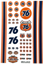 Lade das Bild in den Galerie-Viewer, Waterslide Decal 1:24 / 1:18 - 49tlg. Union76 Racing Slotcar Gasoline USA Muscle Modellbau Beschriftung
