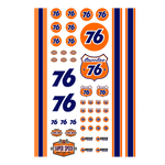 Lade das Bild in den Galerie-Viewer, Waterslide Decal 1:24 / 1:18 - 49tlg. Union76 Racing Slotcar Gasoline USA Muscle Modellbau Beschriftung
