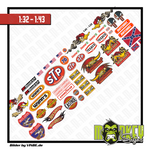 Lade das Bild in den Galerie-Viewer, Waterslide Decal 1:32 1:43 US Cars Slot Horsepower Tuning Sponsoren Hotwheels Modellbau Beschriftung
