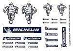 Lade das Bild in den Galerie-Viewer, Waterslide Decal 1:32 - 24tlg. Michelin Set Slot MarGe Welly Actros MAN Scania Modellbau Beschriftung

