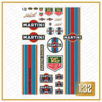 Lade das Bild in den Galerie-Viewer, Waterslide Decal 1:32 Martini Racing Slotcar Gasoline Italien Oldtimer Lancia Modellbau Beschriftung
