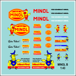 Lade das Bild in den Galerie-Viewer, Waterslide Decal 1:43 - DDR VEB MINOL Set B - W50 Truck LKW Multicar Pirol Modellbau Beschriftung
