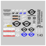Lade das Bild in den Galerie-Viewer, Waterslide Decal 1:43 Modellauto DDR VEB Fahrzeugwerk Simson Suhl - Modellbahn Modellbau Beschriftung
