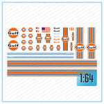 Lade das Bild in den Galerie-Viewer, Waterslide Decal 1:64 - 1:43 Gulf Slotcar Racing USA V8 Muscle Cars Gasoline Modellbau Beschriftung
