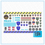 Lade das Bild in den Galerie-Viewer, Waterslide Decal 1:64 NYPD FDNY New York Police &amp; Fire Dep. USA V8 Modellbau Beschriftung
