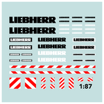 Lade das Bild in den Galerie-Viewer, Waterslide Decal 1:87 - LIEBHERR Kran Baumaschine LKW Radlader Modellbahn H0 Modellbau Beschriftung
