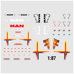 Lade das Bild in den Galerie-Viewer, Waterslide Decal 1:87 Spur H0 MAN Truck Löwe LKW - Modellbahn - Set B Modellbau Beschriftung
