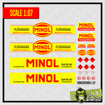 Lade das Bild in den Galerie-Viewer, Waterslide Decal 1:87 Tankcontainer DDR VEB MINOL - Zug LKW Pirol Gas Benzin Modellbau Beschriftung
