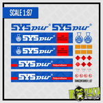 Lade das Bild in den Galerie-Viewer, Waterslide Decal 1:87 Tankcontainer DDR VEB SYS Pur - Zug LKW Gas Benzin Modellbau Beschriftung
