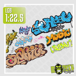 Lade das Bild in den Galerie-Viewer, Waterslide Decal SPUR G - 1:22,5 LGB Gartenbahn Graffiti Set C Beschriftung Modellbau Beschriftung
