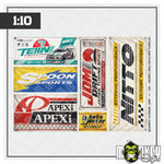 Lade das Bild in den Galerie-Viewer, JDM ASIA Garagenbanner Aufkleber Set A - 1:10 Werkstatt Banner für Diorama

