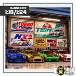 Lade das Bild in den Galerie-Viewer, JDM Asia Drifter Banner-Set B – Aufkleber für Diorama &amp; Modellbau 1:18 / 1:24
