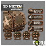 Lade das Bild in den Galerie-Viewer, 3D Nieten ROST selbstklebend 1 / 1,5 / 2 / 4 / 6 mm Modellbau RC Nietköpfe
