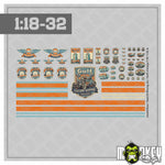 Lade das Bild in den Galerie-Viewer, Gulf Retro Design Aufkleber Set 1:18 - 1:32 Modellbau Sticker Bogen Racing USA
