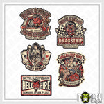 Lade das Bild in den Galerie-Viewer, XL US Car Hot Rod Sticker Set Oldschool Devil’s Race Pickup V8 Garage Aufkleber

