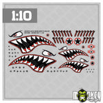 Lade das Bild in den Galerie-Viewer, RC Crawler Aufkleber Hai / Shark Set 1:10 Offroad Sticker Tuning Modellbau Red
