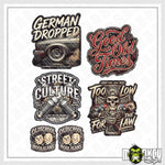 Lade das Bild in den Galerie-Viewer, XL German Engineering Oldschool Sticker Set B MK1 MK2 Garage Tuning Aufkleber
