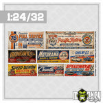 Lade das Bild in den Galerie-Viewer, 7tlg. Sticker Garagen Banner Set 1:32 1:24 Carrera Slotcar Modellbau Diorama C
