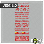 Lade das Bild in den Galerie-Viewer, JDM Asia Drift Sponsoren Aufkleber JAPAN 1:10 JDM Tuning RC Modellbau Set
