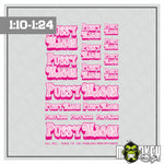 Lade das Bild in den Galerie-Viewer, Pussy Wagon Aufkleber Set Kill Bill Modellbau RC 1:10, 1:18 bis 1:24 Sticker Set
