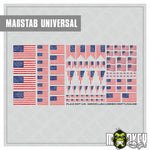 Lade das Bild in den Galerie-Viewer, 96x USA US Flaggen Stars Stripes Wimpel Aufkleber Sticker Modellbau 1:14 1:10
