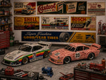 Lade das Bild in den Galerie-Viewer, 6tlg. Vintage Werkstattbanner 1:32 1:24 Carrera Slotcar Garage Diorama Set A
