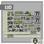 Lade das Bild in den Galerie-Viewer, RC Crawler 1:10 Space Crawler Aufkleber Set freistehend Offroad Sticker
