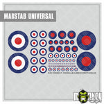 Lade das Bild in den Galerie-Viewer, RAF Hoheitszeichen Roundel Aufkleber Decals Modellbau 1:10 1:32 1:48 1:72 WWII
