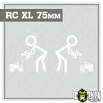 Lade das Bild in den Galerie-Viewer, 2er Set lustige Auto Aufkleber Strichmännchen RC Car Heckscheibe Tuning 75 mm XL
