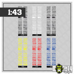 Lade das Bild in den Galerie-Viewer, Sponsoren Sticker Set 1:43 – Motorsport Racing Style Decal Rennsport Slotcar
