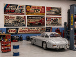 Lade das Bild in den Galerie-Viewer, 7tlg. Retro Garagen Banner Set 1:32 1:24 Carrera Slotcar Modellbau Diorama B
