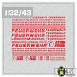 Lade das Bild in den Galerie-Viewer, Feuerwehr Aufkleber Set 1:32 1:43 Einsatzfahrzeuge Modellbau Sticker 112
