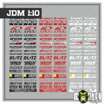 Lade das Bild in den Galerie-Viewer, JDM Asia Drift Sponsoren Aufkleber JAPAN 1:10 JDM Tuning RC Modellbau Set
