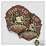 Lade das Bild in den Galerie-Viewer, Felix The Cat Vintage Retro Aufkleber 2er Set Speed Shop Oldschool Sticker
