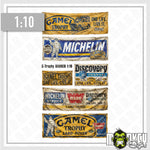 Lade das Bild in den Galerie-Viewer, Camel Trophy Banner Set 1:10 RC Crawler Offroad Werkstatt Deko Vintage Style
