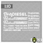 Lade das Bild in den Galerie-Viewer, Aufkleber Set Crawler Truck Pickup 1:10 RC Auto Modellbau Tuning Sticker weiss
