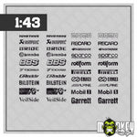 Lade das Bild in den Galerie-Viewer, Sponsoren Sticker Set 1:43 – Motorsport Racing Style Decal Rennsport Slotcar
