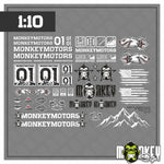 Lade das Bild in den Galerie-Viewer, RC Crawler Aufkleber Set B 1:10 1:14 Monkeymotors Offroad Modellbau Sticker
