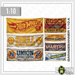 Lade das Bild in den Galerie-Viewer, 1:10 Vintage Garagenbanner Set Retro Werkstatt Banner Aufkleber für RC Garage A

