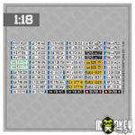 Lade das Bild in den Galerie-Viewer, 33 Paar Nummernschilder 1:18 Modellbau Aufkleber –  Kennzeichen Set Tuning
