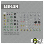 Lade das Bild in den Galerie-Viewer, 3D Racing Tankdeckel Sticker Set 1:18 1:24 Fuel Caps Modellbau Aufkleber

