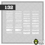 Lade das Bild in den Galerie-Viewer, Sponsoren Sticker Set 1:32 – Motorsport Racing Style Decal Rennsport Slotcar
