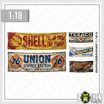 Lade das Bild in den Galerie-Viewer, 5tlg. Oldschool Garagenbanner 1:18 – Retro Werkstatt Banner Set f. Oldtimer A
