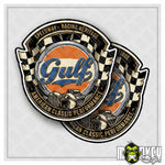 Lade das Bild in den Galerie-Viewer, Gulf Speedway Racing Oldschool Aufkleber 2er Set Vintage Racing Retro
