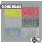 Lade das Bild in den Galerie-Viewer, Aufkleber 262teilig Modellbau RC Slotcar Bahn Zahlen Buchstaben Sticker 10mm
