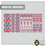 Lade das Bild in den Galerie-Viewer, 96x UK Großbritannien Union Jack Flaggen Aufkleber Sticker Modellbau 1:10 1:14
