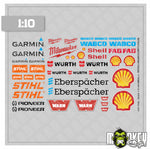 Lade das Bild in den Galerie-Viewer, RC LKW Truck Trial Sponsoren Aufkleber Sticker Set -A  1:10 Tamiya Scania MAN
